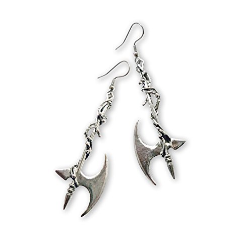 【中古】【未使用・未開封品】Gothic Vine Wrapped Executioner's Axe Medieval Renaissance Dangle Earrings