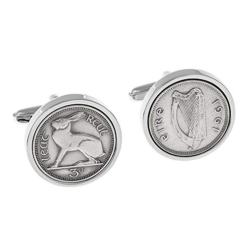 【中古】【未当て嵌める・未開封品】56th birthday- 1961???Irish Threepence coin cufflinks