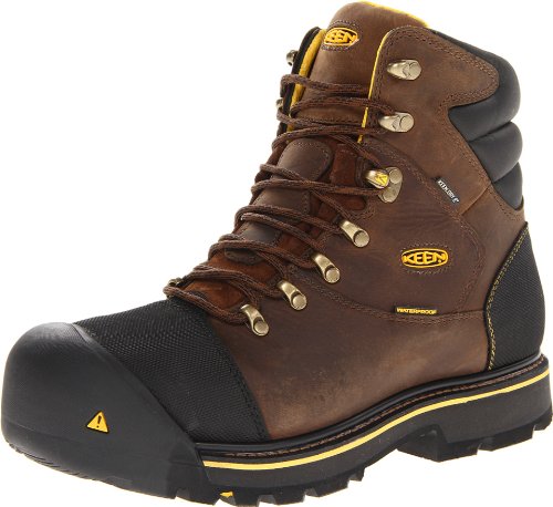 【中古】【未当てはめる・未開封品】KEEN Utility メンズ ミルウォーキー 6in スチール写真トゥー 雨合羽 細工物ブーツ US 大いさ: 10 色合い: 赤銅色