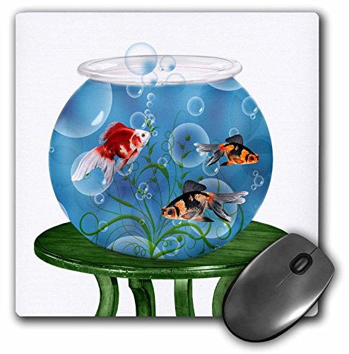 【中古】【未使用・未開封品】3drose 8?x 8?x 0.25インチマウスパッド、Goldfish in a bowl on a小さなテーブルfor Persian新しい年(MP 101832?_ 1?)