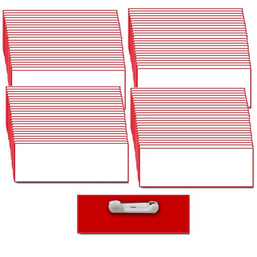【中古】【未使用・未開封品】名前バッジwithピンFasteners Not Attached???100パックキットIncludesクリスタルクリア光沢印刷可能ラベル???ホワイト名前タグwith Bevel