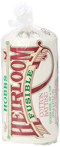 【中古】【未使用・未開封品】Hobbs 90 x 108-Inch Queen Heirloom Fusible Blend Batting, White by Hobbs