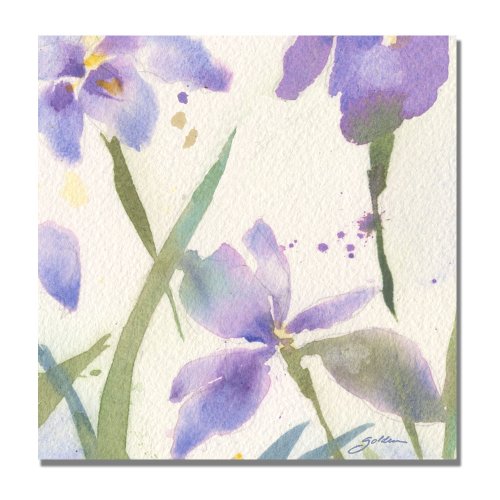 【中古】【未当て嵌める・未開封品】Trademark Fine Art Purple Iris by Sheila Golden 18 by 18-Inch SG0305-C1818GG