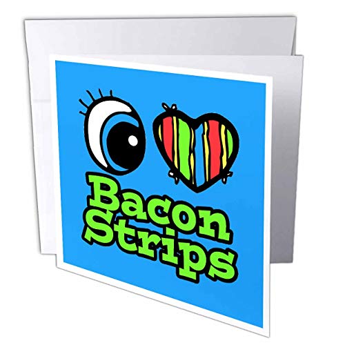【中古】【未使用・未開封品】Dooni Designs Eye Heart I Love Designs???Bright Eye Heart I Love Baconストリップ???グリーティングカード Set of 6 Greeting Cards画像