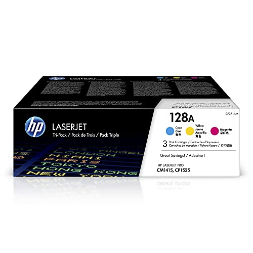 【中古】【未使用・未開封品】CF371AM, HP 128A CYM Tri-Pack LaserJet Toner Cartridge