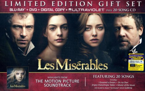 【中古】【未使用・未開封品】Les Miserables Limited Edition Gift Set with Blu-Ray+DVD+Digital Copy+Ultraviolet Plus 20-Song CD Soundtrack
