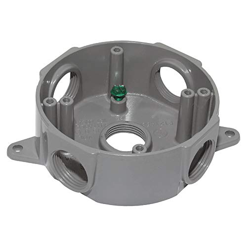 【中古】【未当て嵌める・未開封品】Sigma Electric 143854 1/2-Inch 5 Hole Round Box, Grey by Sigma Electric