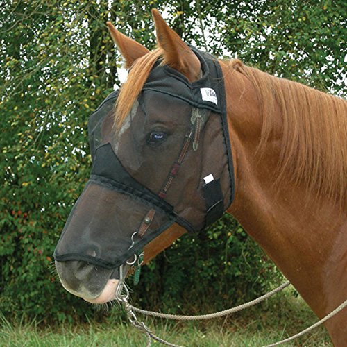 【中古】【未使用・未開封品】(Yearling/Large Pony, Black) - Cashel Quiet Ride Standard Fly Mask With Long Nose - All Sizes