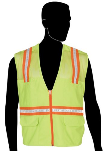 【中古】【未当て嵌める・未開封品】Liberty HiVizGard Polyester General Purpose Vest with 2 Wide High Contrasting Reflective Stripes, X-Large, Fluorescent Lime Green by Li