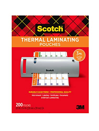 【中古】【未当て嵌める・未開封品】Scotch Thermal Laminating Pouches, 8.9 x 11.4-Inches, 3 竓 thick, (TP3854-200),Clear by Scotch