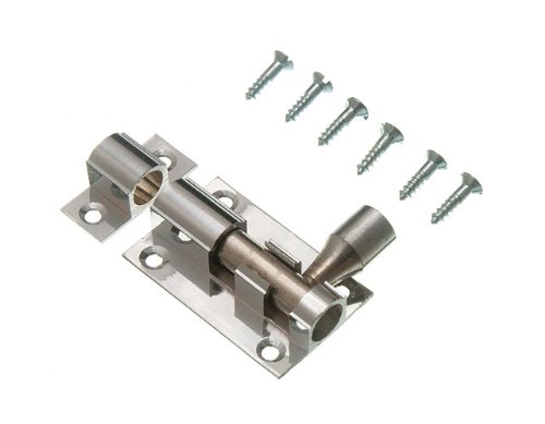 【中古】【未使用・未開封品】50?xドアボルトバレルスライドロック38?mm 1?1?/ 2インチクロームwith Screws
