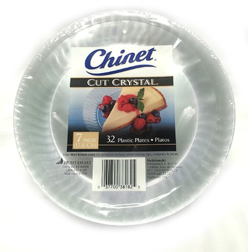 【中古】【未使用・未開封品】Chinet Cut Crystal Clear Plastic 7 inch Plates 32 ct. by Chinet