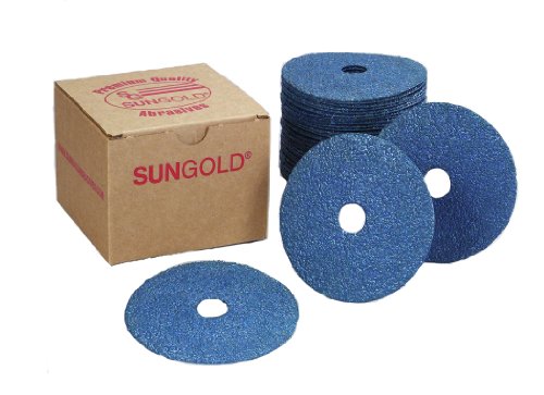 【中古】【未使用・未開封品】Sungold Abrasives 13302 4-Inch x 5/8-Inch Center Hole 36 Grit Zirconia Fiber Disc, 25-Pack by Sungold Abrasives