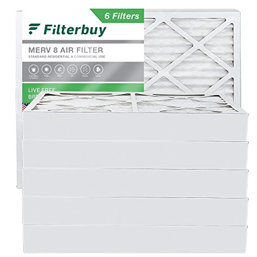【中古】【未当て嵌める・未開封品】Filterbuy 14x20x4 エア湖水漉し MERV 8 砂ぼこり守備側チーム (6容器に並べる) 筋目 HVAC 毛革ネス用エア湖水漉し 取り替えっこ用 (実際の大きさ: 13.