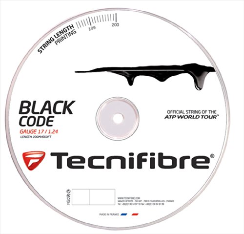 【中古】【未当て嵌める・未開封品】テクニファイバー(Tecnifibre) BLACK CODEゲージ 1.24粍渦状文200m TFR504