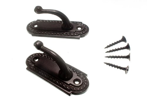 【中古】【未使用・未開封品】8ペアカーテンTie Hold BackフックGeorgianブラック70?mm with Screws