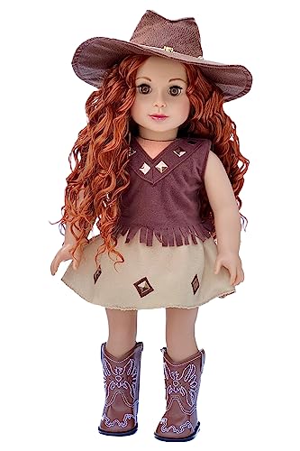 【中古】【未使用・未開封品】Cowgirl - 4 piece outfit - cowgirl hat, skirt, top and cowgirl boots - 18 inch Doll Clothes (doll not included)