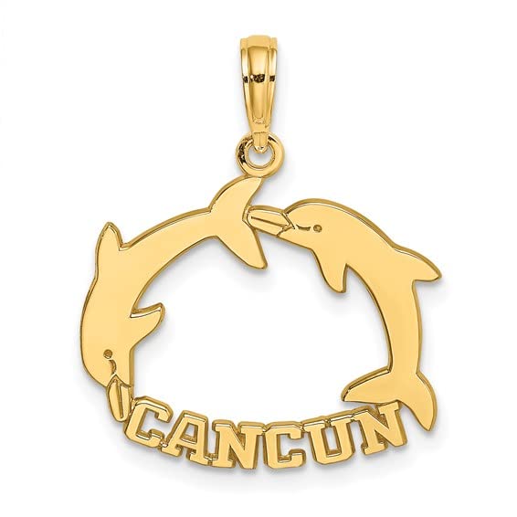 【中古】【未使用・未開封品】14?Kイエローゴールド旅行チャーム、カンクンwith Double Jumping Dolphins & High Polish｜AJIMURA-SHOP