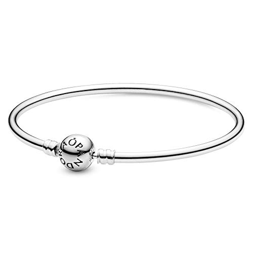 【中古】【未使用・未開封品】PANDORA スターリングシルバー バングル ビーズクラスプ付き 7.5インチ