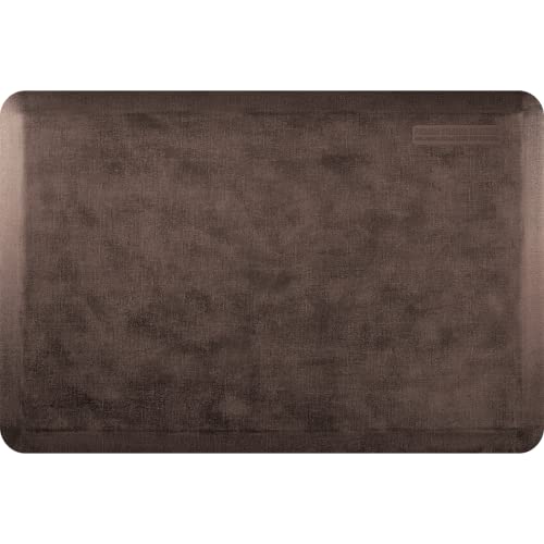 【中古】【未使用・未開封品】WellnessMats Anit-Fatigue 36 Inch by 24 Inch Linen Motif Kitchen Mat, Antique Dark by WellnessMats