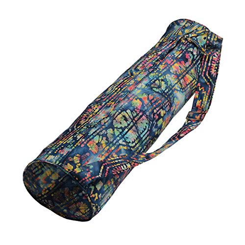 【中古】【未当て嵌める・未開封品】Hugger Mugger バティックヨガマットバッグ - 青碧 - 見目麗しい行動様式、耐久性のある綿100%、盛りだくさん裏打ち、調節する能力のあるな同盟罷工一回り、加えることのジ