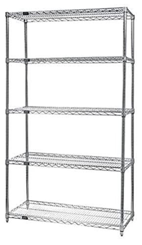 【中古】【未使用・未開封品】Quantum Storage Solutions - ワイヤー棚 - スターターユニット - 長さ30インチ x 幅60インチ x 高さ54インチ - 棚5枚 - クロム仕上げ - 部品番