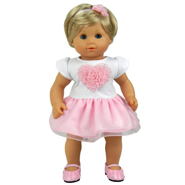 【中古】【未使用・未開封品】Sophia's 15 Inch Baby Doll Clothing 2 Pc. Set by Doll. Detailed Pink Heart Top, Tutu Skirt & Matching Headband Fits American 15 Inch Bi｜AJIMURA-SHOP