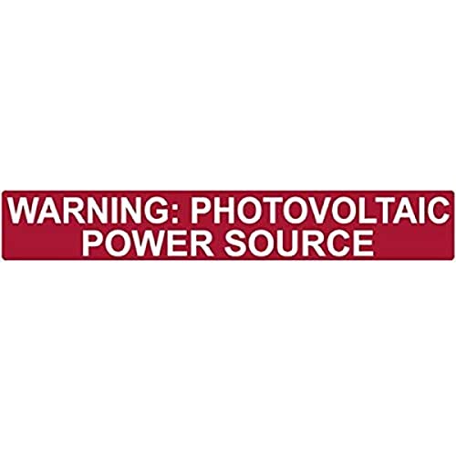 【中古】【未使用・未開封品】HellermannTyton 596-00206 Pre-Printed Solar Label, 6.5 X 1.0, WARNING: PHOTOVOLTAIC POWER SOURCE, Red Reflective (Pack of 50) by Heller