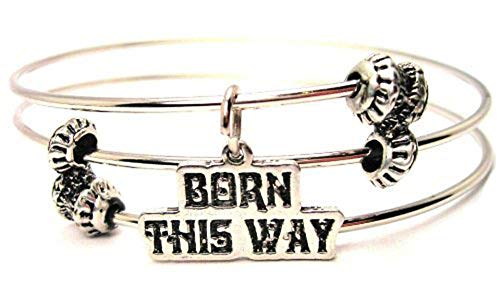 【中古】【未使用・未開封品】ChubbyChicoCharms Born This Way Expandable Wire Tripleスタイルバングルブレスレット、2.5?\