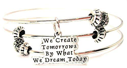 【中古】【未使用・未開封品】ChubbyChicoCharms We Create Tomorrows By What We Dream Expandable Wire Tripleスタイルバングルブレスレット、2.5?\