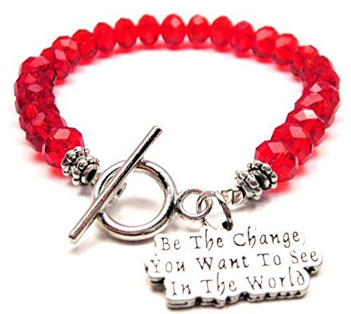 【中古】【未使用・未開封品】Be the Change You Want to See in the Worldレッドクリスタルビーズ付きトグルブレスレット 107,075円