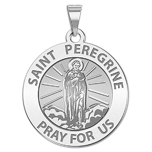 【中古】【未当て嵌める・未開封品】Saint Peregrine Religious Medal???1in大きさのA４半期???スターリングしろがね色