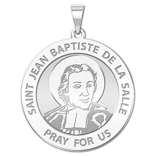【中古】【未当てはめる・未開封品】Saint jean-baptiste de la Salle Religious Medal 14?K黄味がかったまたは白いことゴールド、またはスターリングしろがね色