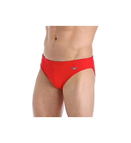 【中古】【未当て嵌める・未開封品】Speedo メンズ 相応うネス ソーラー 1in エクストラ 耐用年数 ライクラ ブリーフ 36 赤いこと スポーツ・アウトドア-メンズ競技水着