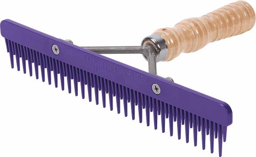 【中古】【未当て嵌める・未開封品】(Wood Handle, Purple) - Weaver Leather Fluffer Comb with Handle \u0026 Replaceable Plastic Blade