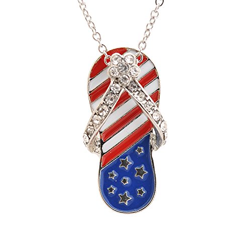 【中古】【未使用・未開封品】Spinningdaisyシルバーメッキ アメリカ国旗 7月4日 サンダルネックレス｜AJIMURA-SHOP