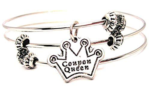 【中古】【未使用・未開封品】ChubbyChicoCharmsクーポンQueen Expandable Wire Tripleスタイルバングルブレスレット、2.5?\