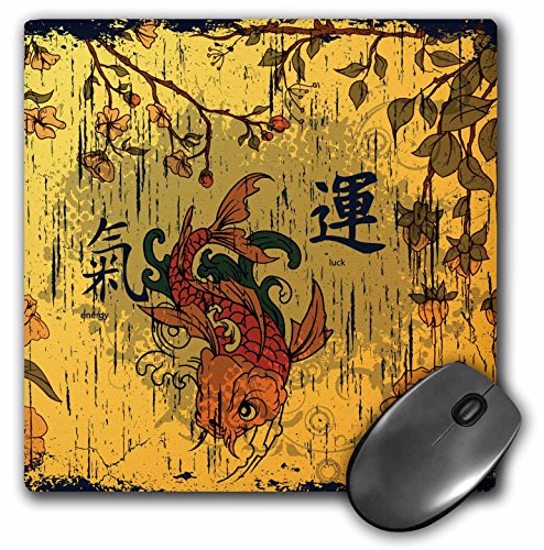 【中古】【未使用・未開封品】3drose LLC 8?x 8?x 0.25インチAオレンジと赤で魚OrientalオリエンタルWriting Meaning幸運とエネルギーマウスパッド( MP _ 152971?_ 1?)