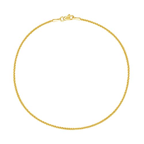 【中古】【未使用・未開封品】Ritastephens 足首アンクレット 14K リアルイエローゴールドウィートチェーン ロブスターロック 1.1ミリ 10インチ