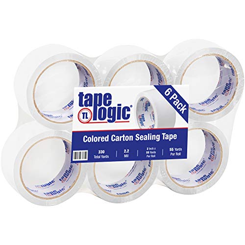 【中古】【未使用・未開封品】テープLogic t90122?W6pkポリプロピレン圧力Sensitiveカートンシーリングテープ、2.2?Mil、長55ヤードX 2インチ幅、ホワイト6ケース