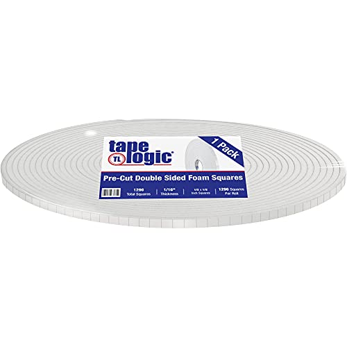 【中古】【未当て嵌める・未開封品】Tape Logic T95212 プレとり捨てる両面質問用紙真四角 長さ1/2in x 幅1/2in 厚さ1/16in 白いこと 1296入れもの
