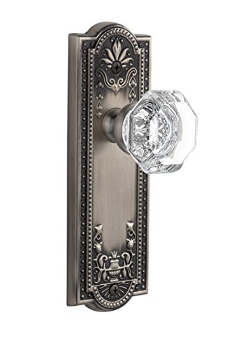 【中古】【未使用・未開封品】Grandeur Parthenonプレートwithシャンボールクリスタルノブ、ダブルダミー、アンティークピューター