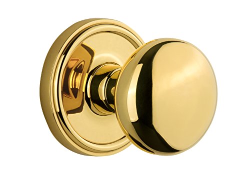 【中古】【未使用・未開封品】Grandeur Georgetown Rosette with Fifth Avenueノブ、プライバシー???2.375インチ、生涯真鍮
