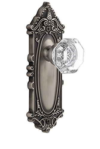 【中古】【未使用・未開封品】Grandeur Grande Victorianプレートwithシャンボールクリスタルノブ、シングルダミー、アンティークピューター