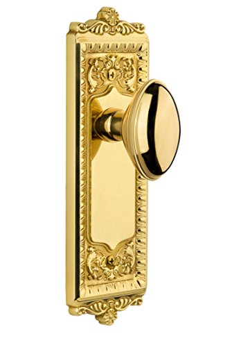 【中古】【未使用・未開封品】Grandeurウィンザープレートwith Eden Prairieノブ、プライバシー???2.375インチ、Polished Brass