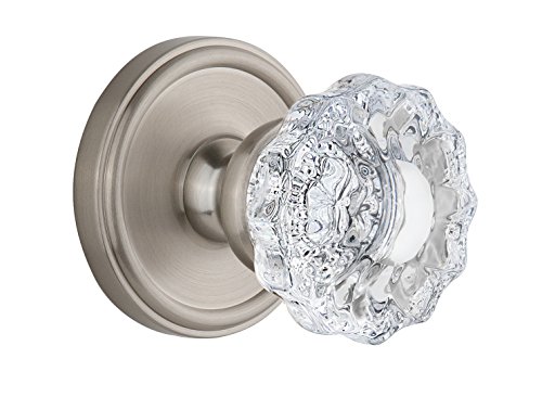 【中古】【未使用・未開封品】Grandeur Georgetown ロゼット ヴェルサイユクリスタルノブ付き ダブルダミー サテンニッケル