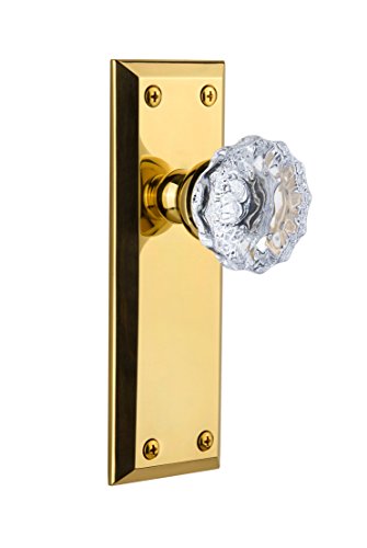 【中古】【未使用・未開封品】Grandeur Fifth Avenueプレートwith Fontainebleauクリスタルノブ、Passage???2.375インチ、生涯真鍮
