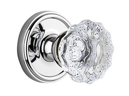 【中古】【未使用・未開封品】Grandeur Georgetown Rosette with Fontainebleauクリスタルノブ、ダブルダミー、明るいクロム｜AJIMURA-SHOP