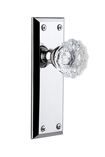 【中古】【未使用・未開封品】Grandeur Fifth Avenueプレートwith Fontainebleauクリスタルノブ、シングルダミー、明るいクロム