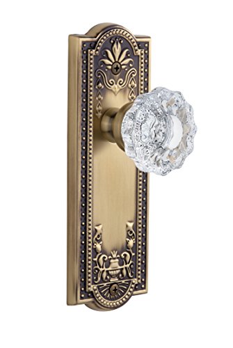 【中古】【未使用・未開封品】Grandeur Parthenonプレートwith Versaillesクリスタルノブ、Passage???2.375インチ、ビンテージ真鍮